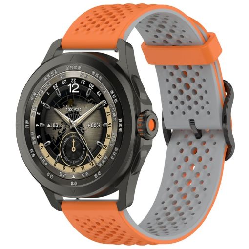 Xiaomi Watch S4 Sport Liquid Silicone Watch Band - Orange Gray - 1
