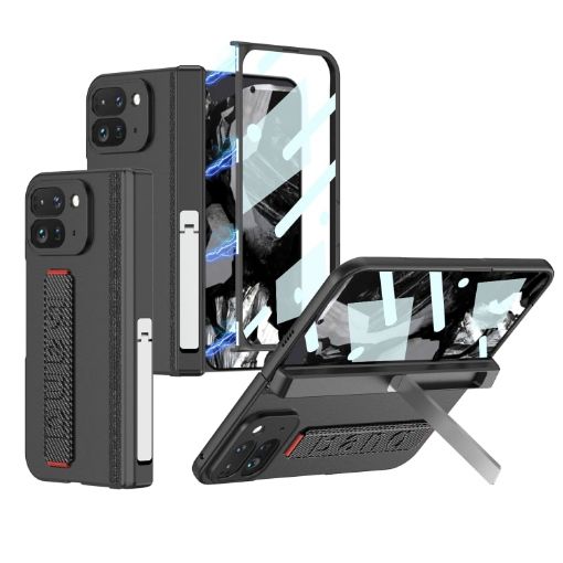 GKK Carbon Fiber Phone Case for Google Pixel 9 Pro Fold with Wrist Strap - 1