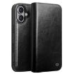 QIALINO Classic Genuine Leather Phone Case for iPhone 16 Plus - Black - 1