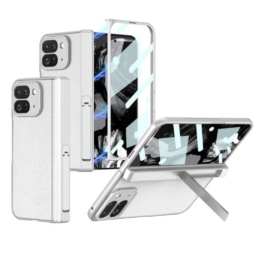 GKK Integrated Fold Hinge Leather Phone Case for Google Pixel 9 Pro Fold (White) - 1