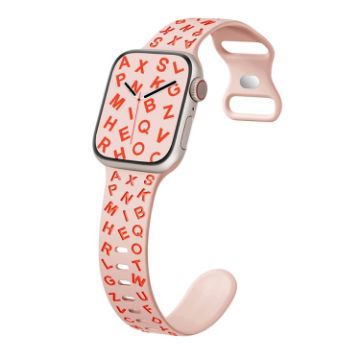 Apple Watch SE 2023 40mm Silicone Watch Band - Pink Sand Orange - 1