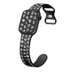 Apple Watch SE 2022 40mm Silicone Watch Band - Black White - 1