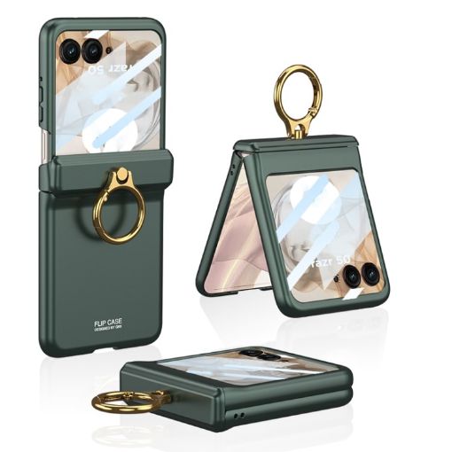 Motorola Razr 50 GKK Flip Case with Ring Holder - Green - 1