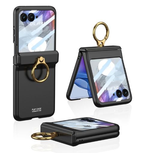Motorola Razr 50 GKK Flip Case with Ring Holder - Black - 1