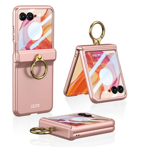 Motorola Razr 50 Ultra GKK Flip Case with Ring Holder - Pink - 1