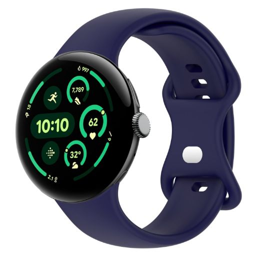 Google Pixel Watch 3 45mm Silicone Watch Band - Dark Blue - 1