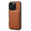 iPhone 16 Pro Max Denior D08 PU Single Card Slot Holder Phone Case - Brown - 1