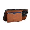 iPhone 16 Pro Max Denior D08 PU Single Card Slot Holder Phone Case - Brown - 5