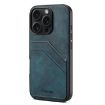 iPhone 16 Pro Denior D09 PU Dual Card Slot Back Cover Phone Case Blue - 1