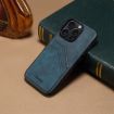 iPhone 16 Pro Denior D09 PU Dual Card Slot Back Cover Phone Case Blue - 2