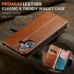 iPhone 16 Fierre Shann PU Leather Phone Case (Brown) - 2