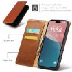 iPhone 16 Fierre Shann PU Leather Phone Case (Brown) - 4