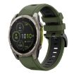 Garmin Fenix 8 MIP 51mm Sports Silicone Watch Band - Army Green+Black - 1