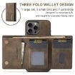 iPhone 16 Pro DG.MING M1 Series 3-Fold Multi Card Wallet Leather Phone Case - 2