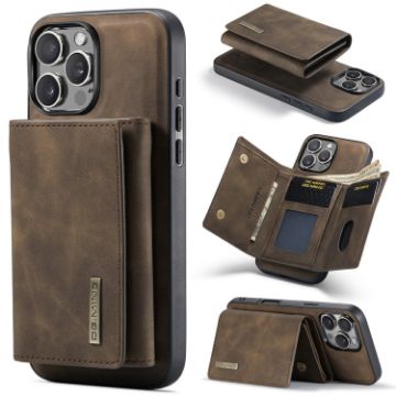iPhone 16 Pro Max DG.MING M1 Series 3-Fold Multi Card Wallet Leather Phone Case - 1