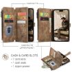 iPhone 16 CaseMe C30 Wallet Leather Phone Case - Brown - 2