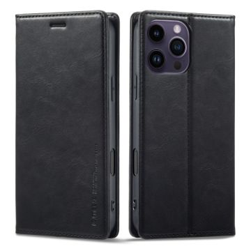 LC.IMEEKE RFID Anti-theft Leather Phone Case for iPhone 16 Pro Max (Black) - 1