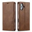 LC.IMEEKE RFID Anti-theft Leather Phone Case for iPhone 16 (Brown) - 1