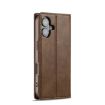 LC.IMEEKE RFID Anti-theft Leather Phone Case for iPhone 16 (Brown) - 3