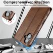 LC.IMEEKE RFID Anti-theft Leather Phone Case for iPhone 16 (Brown) - 7