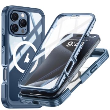iPhone 16 Pro RedPepper Tempered Glass MagSafe Case - Dark Blue - 1