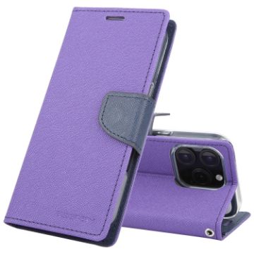 GOOSPERY FANCY DIARY Cross Texture Leather Phone Case - Purple - 1
