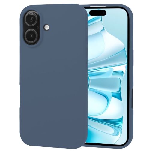GOOSPERY Soft Feeling Liquid TPU Soft Phone Case for iPhone 16 - Dark Blue - 1