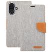 GOOSPERY CANVAS DIARY Fabric Texture Flip Leather Phone Case - Grey - 2