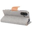 GOOSPERY CANVAS DIARY Fabric Texture Flip Leather Phone Case - Grey - 3