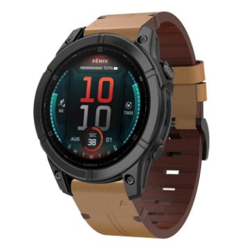 Garmin Fenix 8 47mm Leather Watch Band - Light Brown - 1