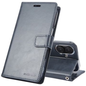 iPhone 16 GOOSPERY BLUE MOON Crazy Horse Texture Leather Phone Case - 1