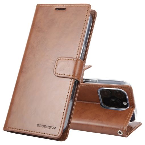 GOOSPERY BLUE MOON Crazy Horse Leather Case for iPhone 16 Pro - Brown - 1