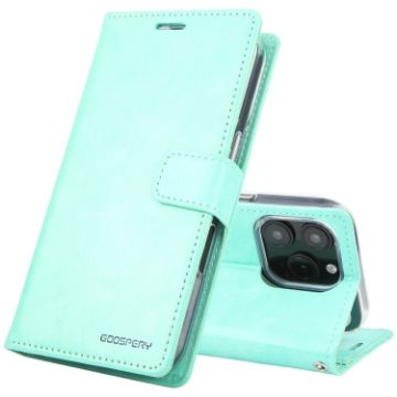 GOOSPERY BLUE MOON Crazy Horse Leather Phone Case - Mint Green - 1