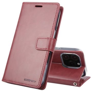 GOOSPERY BLUE MOON Crazy Horse Leather Phone Case - Wine Red - 1