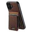 iPhone 16 Suteni H17 Litchi Leather MagSafe Wallet Case (Brown) - 1