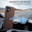iPhone 16 Suteni H17 Litchi Leather MagSafe Wallet Case (Brown) - 4