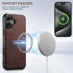 iPhone 16 Suteni H17 Litchi Leather MagSafe Wallet Case (Brown) - 5