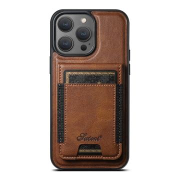 iPhone 16 Pro Max Suteni H17 Oil Eax Leather Wallet Case - 1