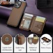 iPhone 16 Pro Max JEEHOOD J05 Business Magnetic Style RFID Leather Phone Case Brown - 5