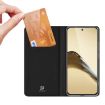 Black Leather Flip Phone Case for Realme 13 Pro/13 Pro+ - DUX DUCIS Skin Pro Series - 3