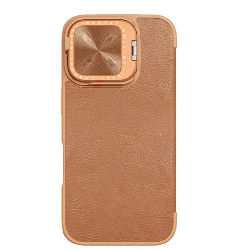 NILLKIN Qin Prop Series Leather Phone Case for iPhone 16 - Brown - 1