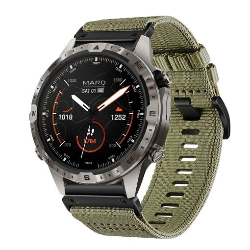 Garmin MARQ Gen 2 Nylon Canvas Quick Release 22mm Watch Band - Olive Green - 1