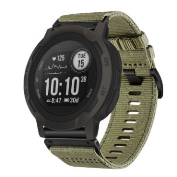 Garmin Instinct Nylon Canvas Quick Release 22mm Watch Band - Olive Green - 1