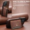 iPhone 16 Plus Suteni M1 Oil Wax MagSafe Detachable Horizontal Card Bag Phone Case - 5