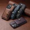 iPhone 16 Plus Suteni M1 Oil Wax MagSafe Detachable Horizontal Card Bag Phone Case - 7
