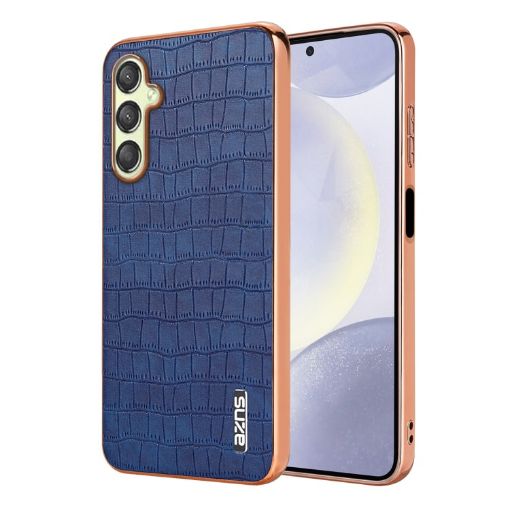 Samsung Galaxy A16 5G Electroplated Frame Crocodile Texture Phone Case - 1