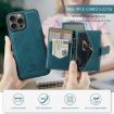 iPhone 16 Pro Max JEEHOOD J01 Retro Magnetic Detachable Wallet Phone Case Blue - 5