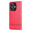 OPPO A3x 4G Red Leather Phone Case - Magnetic Calf Texture Flip - 3