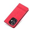 OPPO A3x 4G Red Leather Phone Case - Magnetic Calf Texture Flip - 6