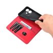 OPPO A3x 4G Red Leather Phone Case - Magnetic Calf Texture Flip - 7